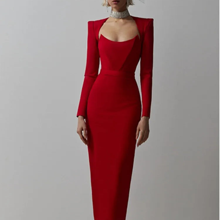 Arrival Women Winter Sexy Long Sleeve V Neck Pink Black White Midi Bandage Dress Elegant Evening Club Party Dress