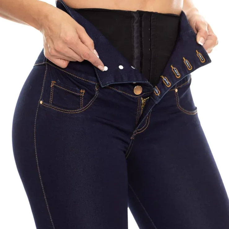 Colombian Butt Lift High Waist Jeans With Internal Girdle Flatten Your Tummy Control Your Legs Navy High Waist Lift Jeans