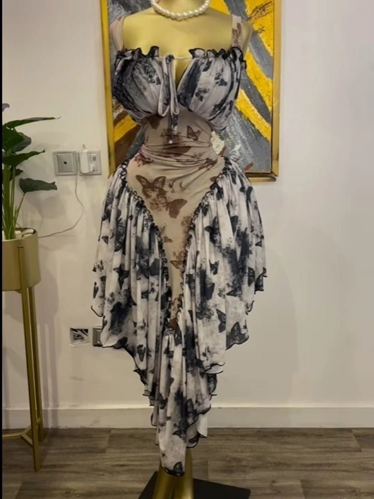 GLCMYAYA Women Patchwork Strap with Scarf A-line Maxi Long Dress 2025 Female Vacation Holiday Party Birthday Dresses Vestidos