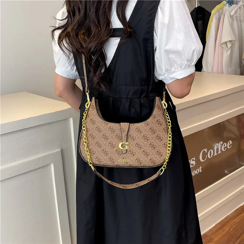 Elegant Leather Handbags For Women Shoulder Bag By Famous Desinger Luxury Brand Popular Classic Elegant Ladies