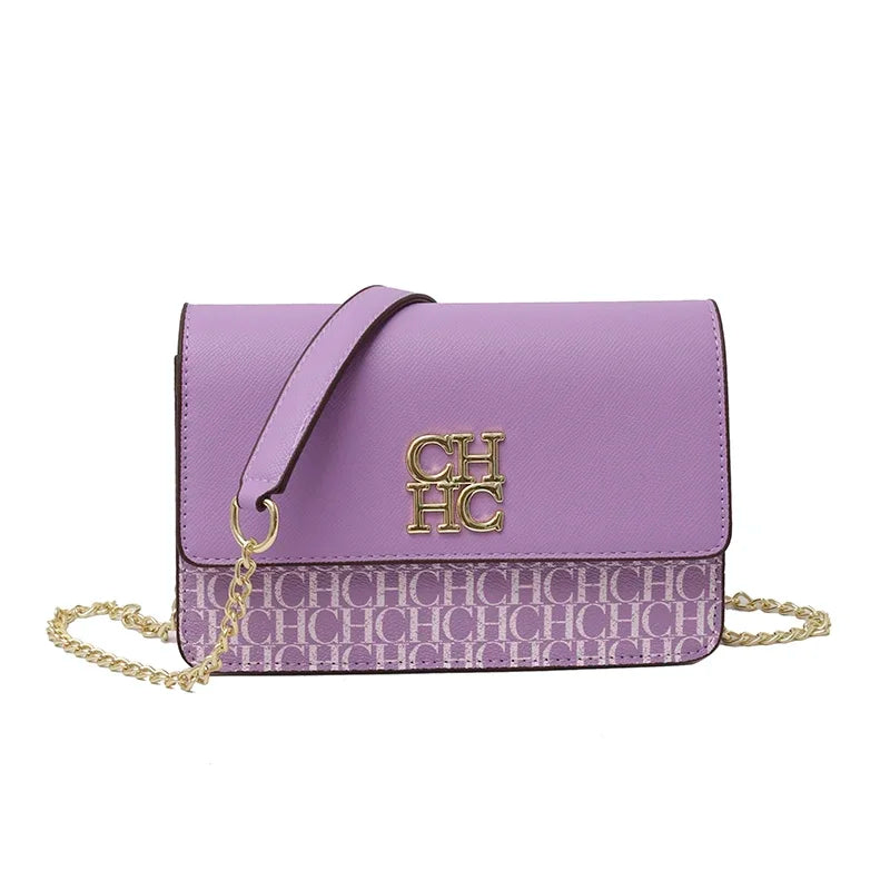 CH Pure Color Design Classic Ladies Crossbody Bag Fashion Luxury Brand Multi Embossed Ladies Handbag Ladies Shoulder Bag CHHC-5-PURPLE United States
