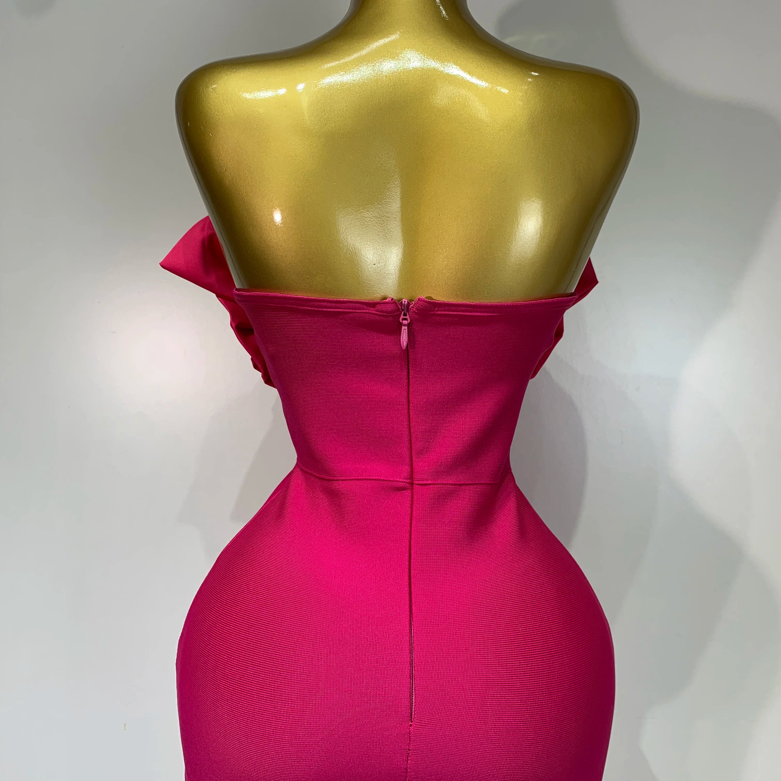 Luxury Birthday Party Dresses Women Elegant Bandage Bodycon Dress Strapless Appliques Sparkly Diamond Evening Club Outfit