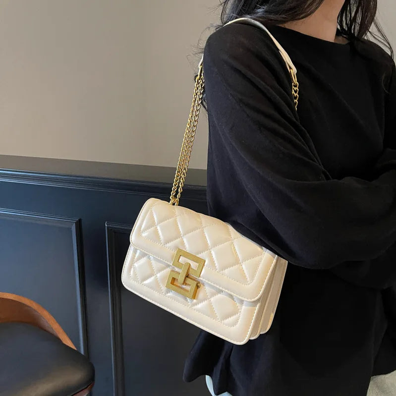 Women's Stylish Versatile Quilted Chain Bag - Unique Design Trendy Small Square Crossbody
