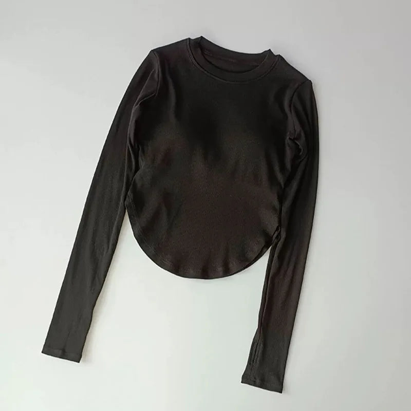 LOERSS Women Sport T-Shirt Breathable Yoga Long Sleeve Fitness Gym Yoga Running Tops Quick Dry Winter Warm Workout Clothing black