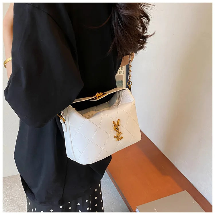 2025 Luxury Chain Underarm Bucket Bag - Elegant Quilted Shoulder Bag for Women, Chic Crossbody Purse for Daily Use