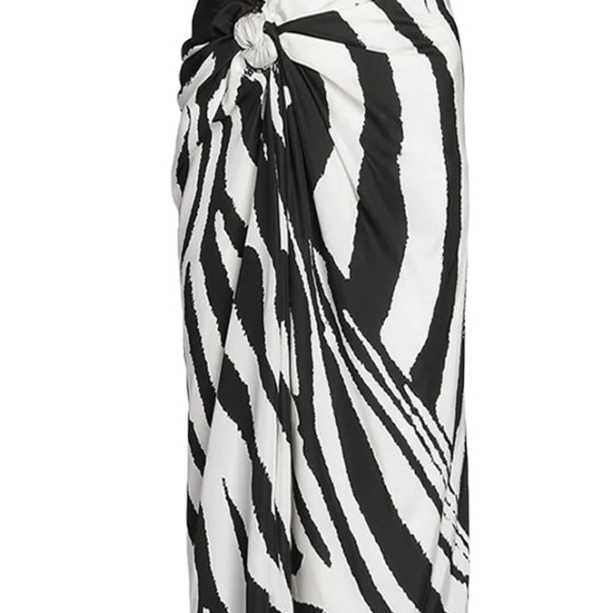 Colorblocked One-Piece Swimsuit and Beach Kaftan Dress Women's Elegant Fashion Bikini 2023 Holiday Luxury Bathing Suit Beachwear Cover Up 02