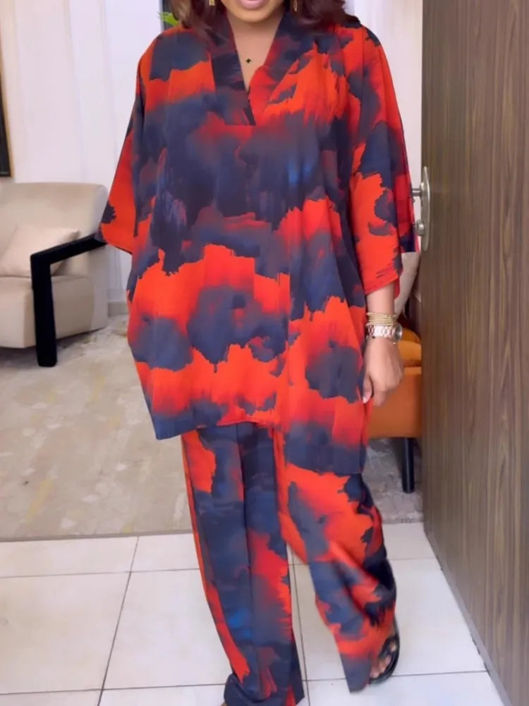 2 Piece Women Sets 2025 New Arrival Plus Size Spring Autumn Matching Sets Top And Pants Suits Outfits Oversized Clothing