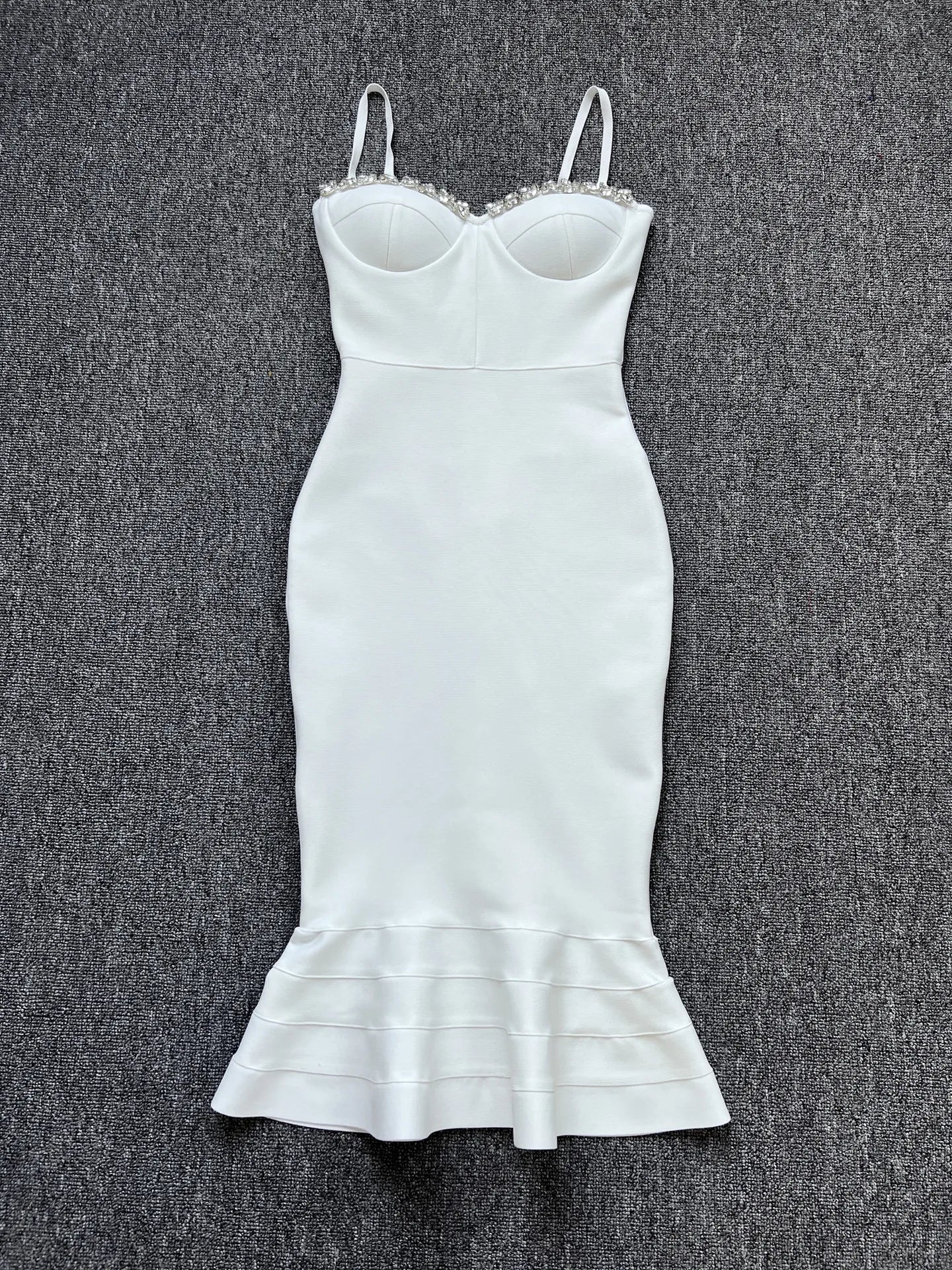 Vestido de celebridade com brilhantes, babados na altura do joelho, rayon, bandagem, elegante, para festa de clube