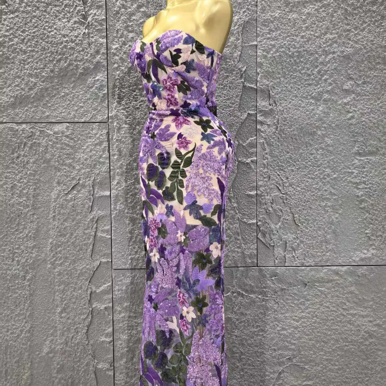 High Quality Women Sexy Strapless Embroidery Bodycon Long Dress Celebrate Evening Party Vacation Girls' Birthday Outfit