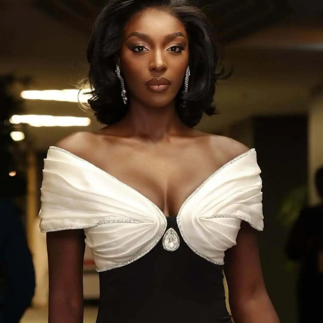 Arrival Women Sexy Off the Shoulder Shinning Crystal Bodycon Long Bandage Dress Elegant Evening Party Prom Celebrate Outfit