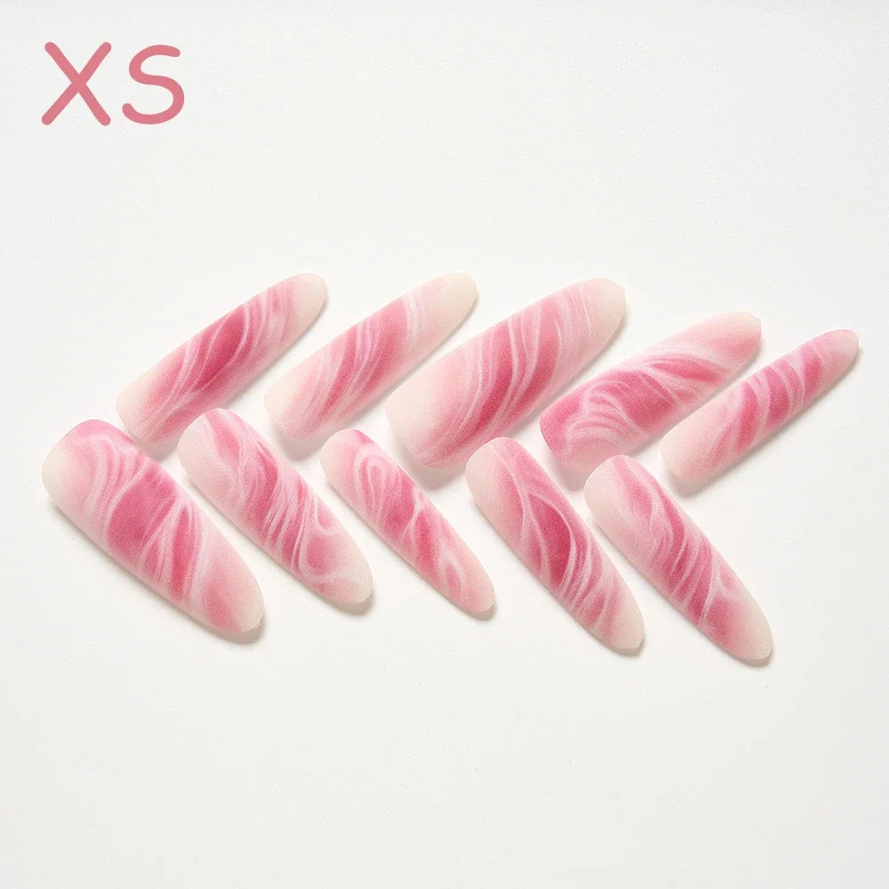 10Pcs/set Lucky Nine-tailed Fox Printed Chinese Style False Nails Long Press-on Acrylic Fakes Nails Adhesive Unique Design