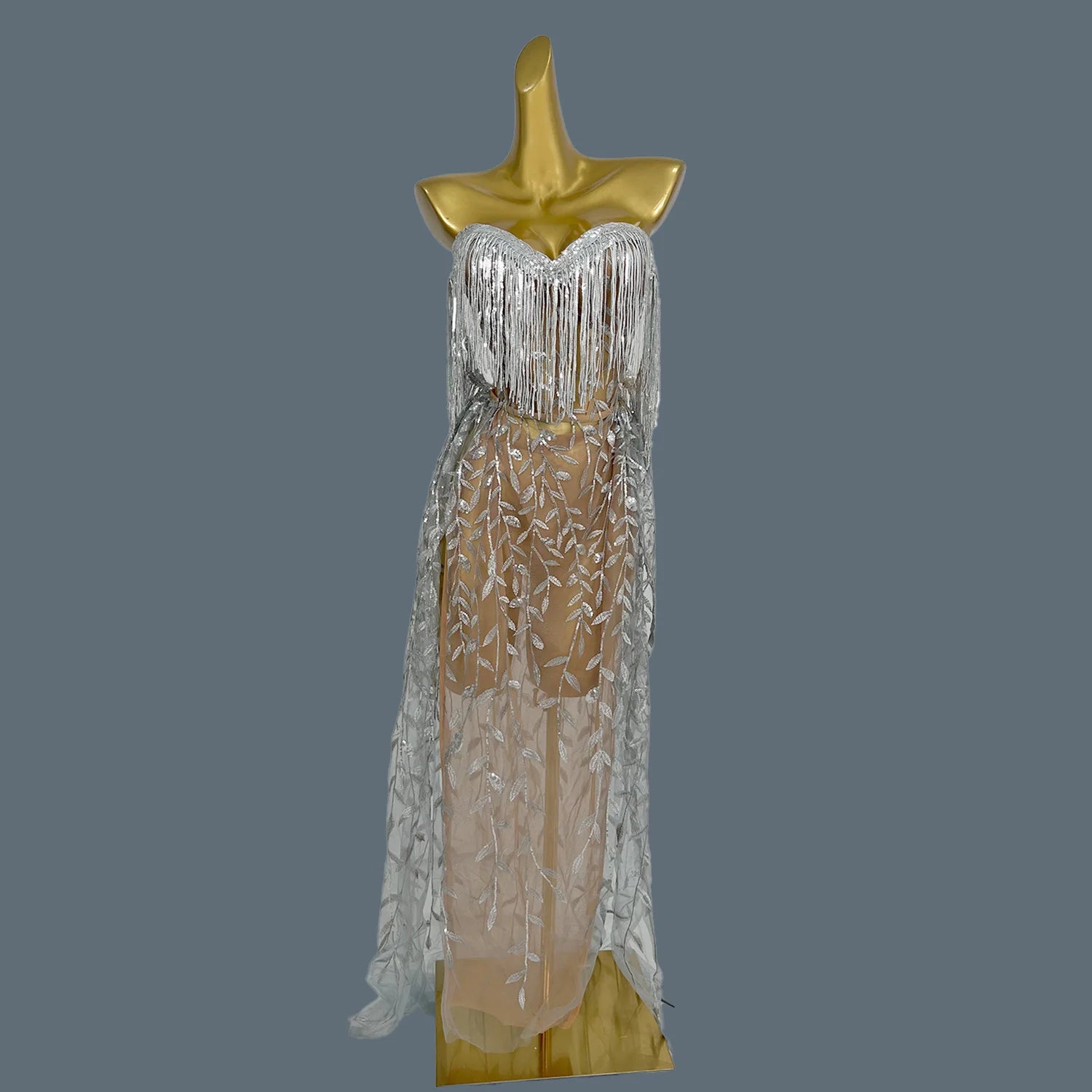 Women's Sparkly Dress Party Celebrity Sequins Maxi Dress for Young Lady Strapless Gowns Prom Singer Stage Club Show Wear Liushu