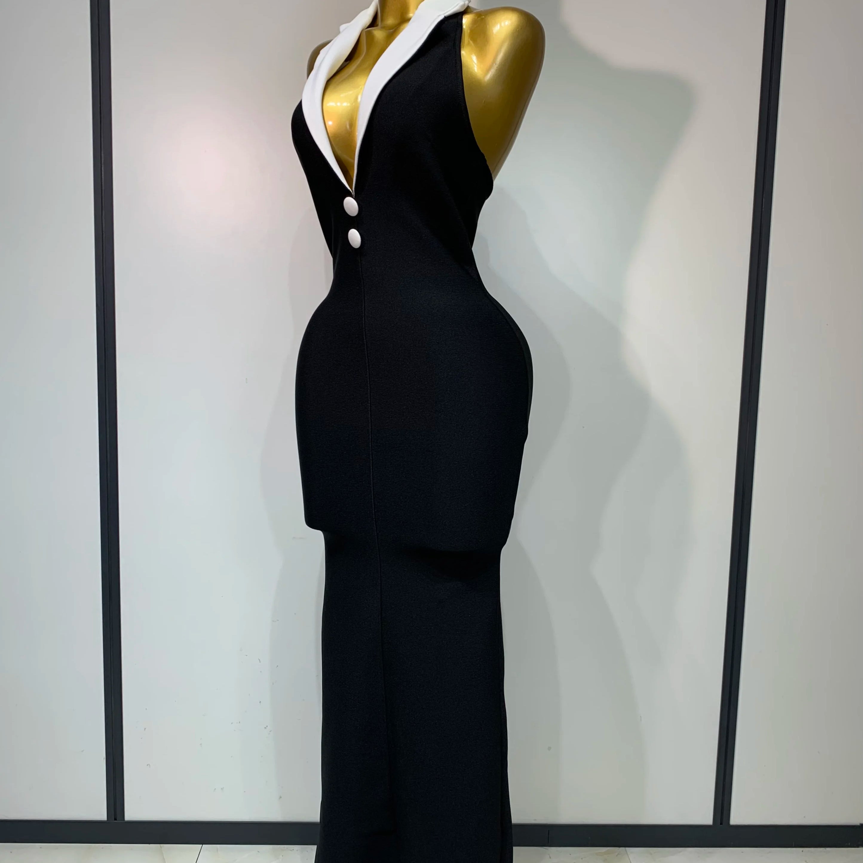 Sexy Halter Backless Maxi Dress For Women Celebrity Elegant Gown Sleeveless Bodycon Club Birthday Evening Party Wedding Dresses