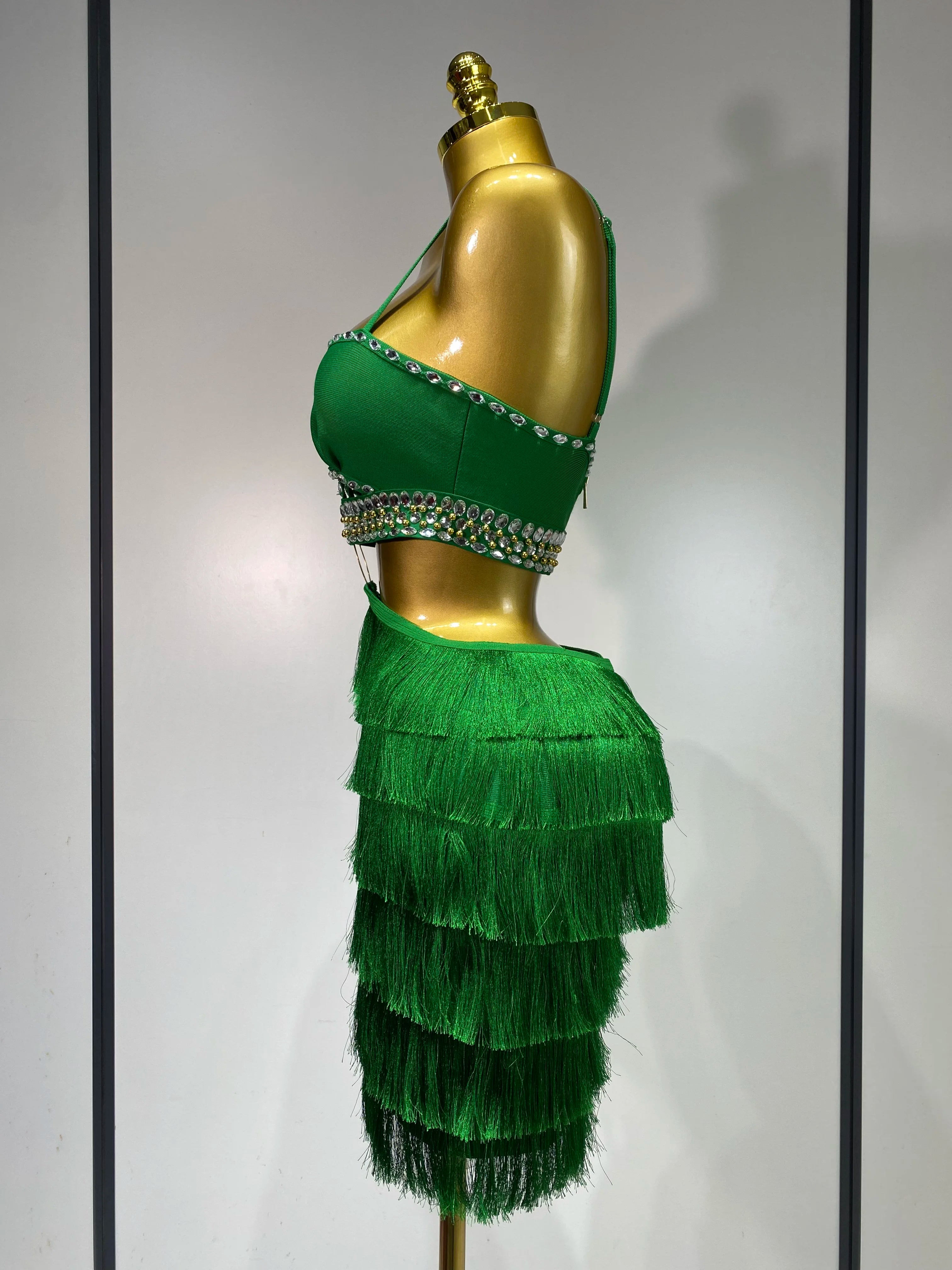 Sexy Sling Backless Dress Women Green Bodycon Bandage Dress 2025 Celebrity Elegant Evening Club Luxury Birthday Party Dresses