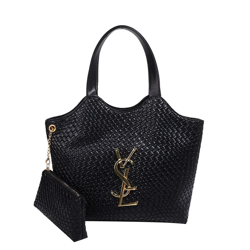 Large Tote Bag for Women,Big Woven Shopper, Fashionable Work Bag, Spacious Laptop Purse for Commute, Shoulder & Underarm Handbag