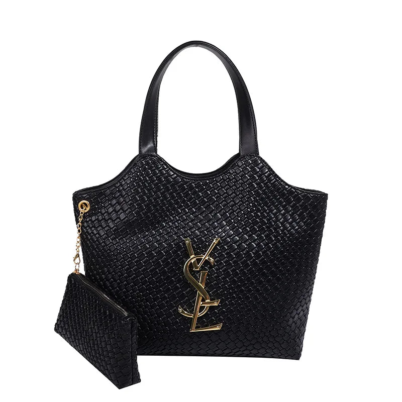 Large Tote Bag for Women,Big Woven Shopper, Fashionable Work Bag, Spacious Laptop Purse for Commute, Shoulder & Underarm Handbag