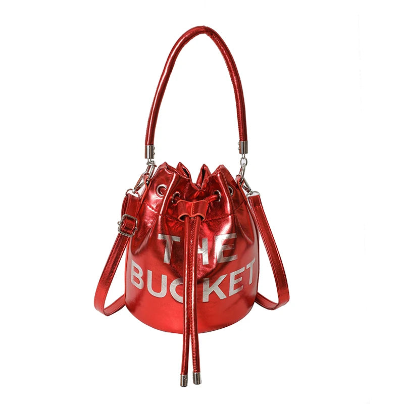 Designer Shoulder Bag for Women Bucket Bag Fashion Purses and Handbags Brand Crossbody Bags Cute Silk Scarf Satchel Red shoulder bag 19X20X19cm