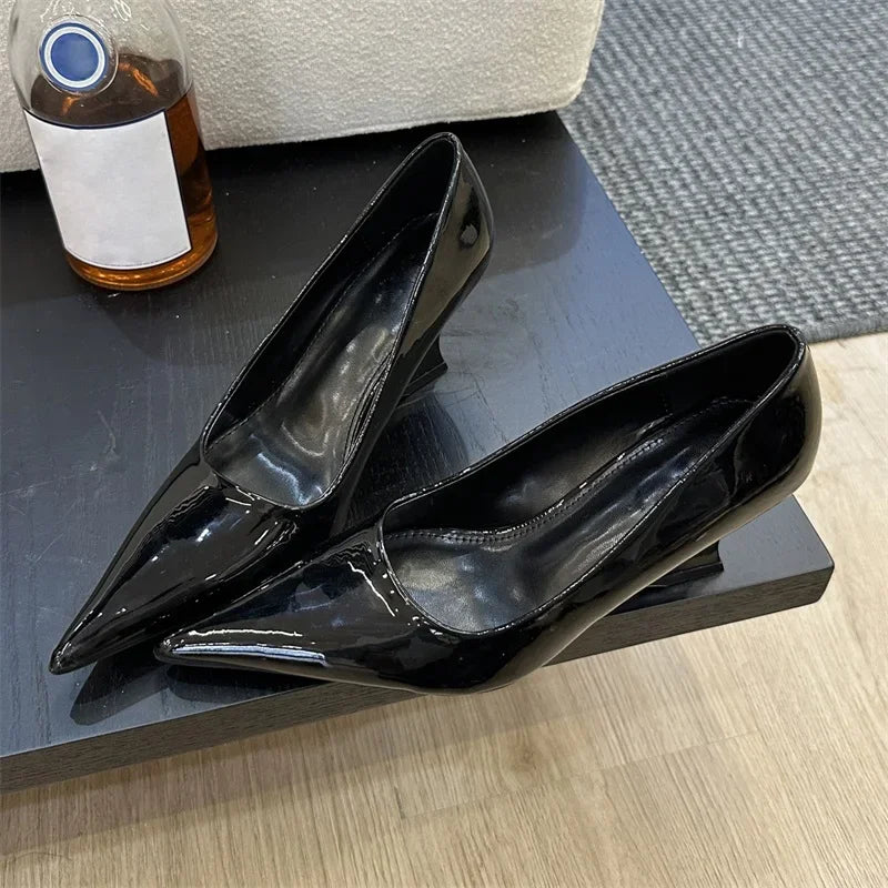 Eilyken Design Pointed Toe Wedges High Heels Women Pumps Silver Red Shoes Sexy Wedding Banquet Zapatos Mujer