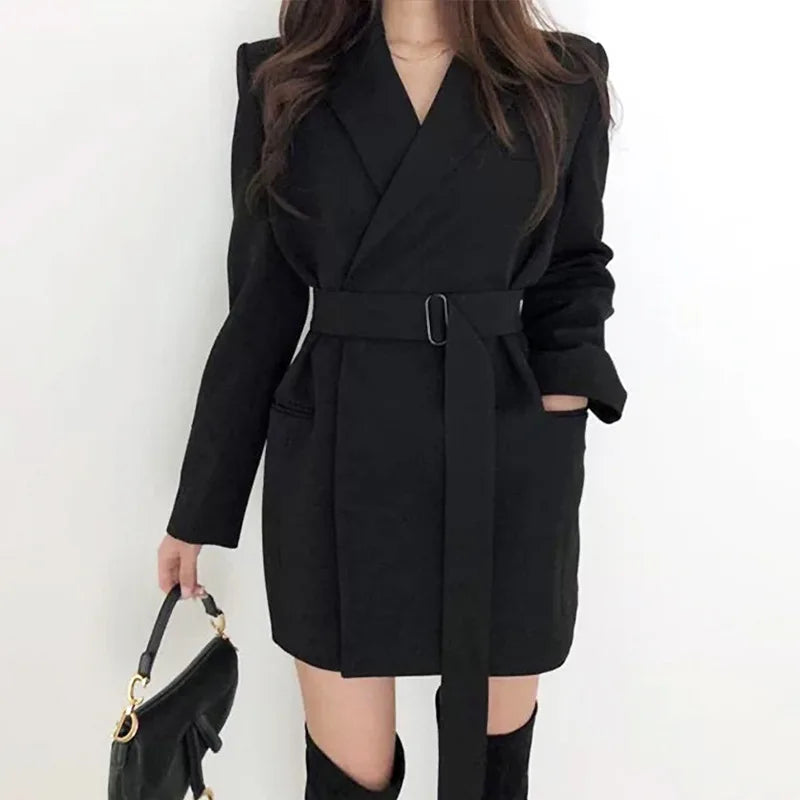 Spring Luxury diamond Suit Blazers Women medium long fashion suit skirt bow long sleeve suit Blazers Cool silver suit 20 colors 8915 Black