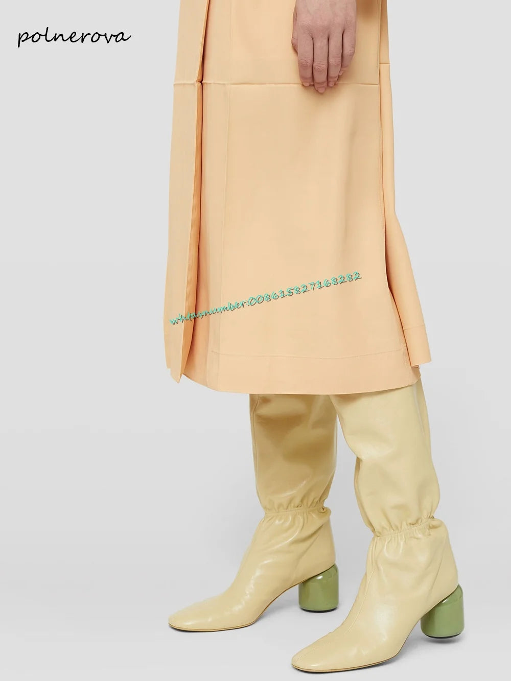 Strange Style Lantern Boots Solid Pointy Toe Leather Boots Fashion Runway Party Shoes for Women Autumn Leisure Sexy