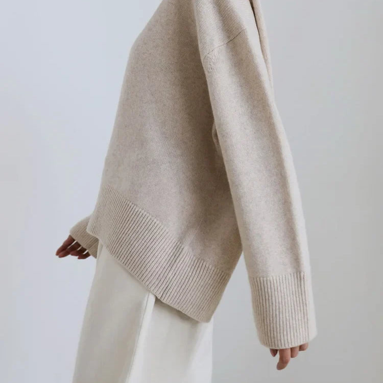 Basic Sweaters For Women Oversize O Neck Knitted Pullovers Autumn Winter Loose Tops Women's Jumper Light Blue Sweaters Oversized Apricot