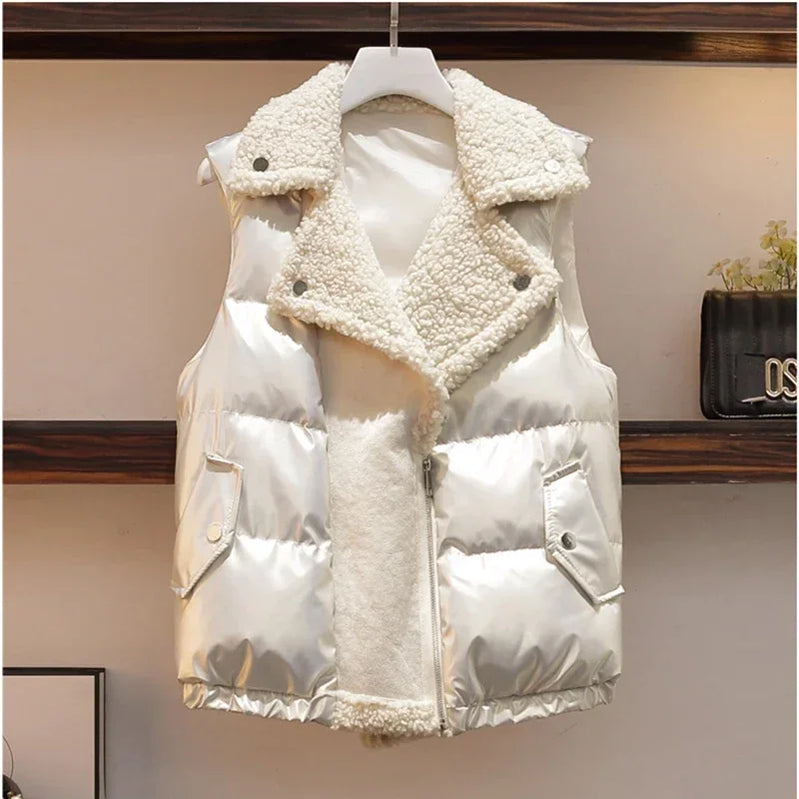 3 Piece Set Women Winter Vest + Hoddies + Pants 3PCS Outfits Loose Sweatsuit Thick Plus Velvet Warm Print Smile Casual Clothing