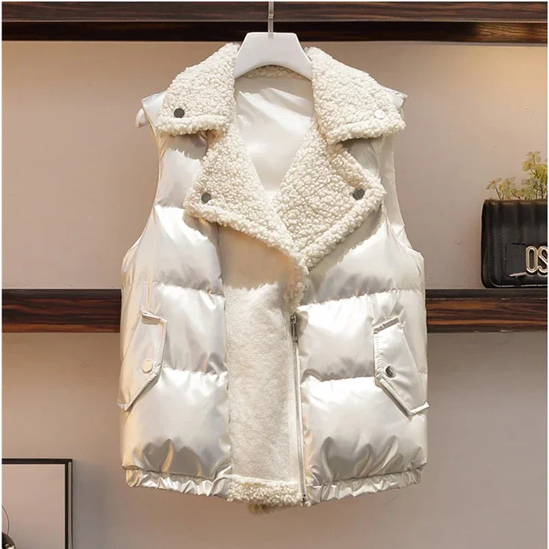 3 Piece Set Women Winter Vest + Hoddies + Pants 3PCS Outfits Loose Sweatsuit Thick Plus Velvet Warm Print Smile Casual Clothing