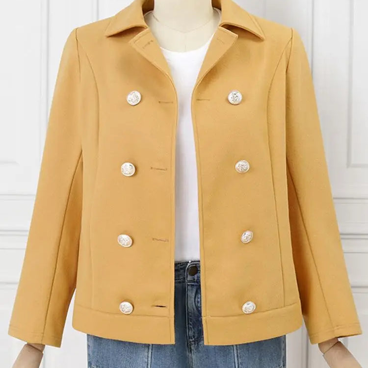 Warm Long Sleeve Outwears Women Tweed Coat Winer England Style Thin Trench Coat Casual Buttons Commuting Jackets