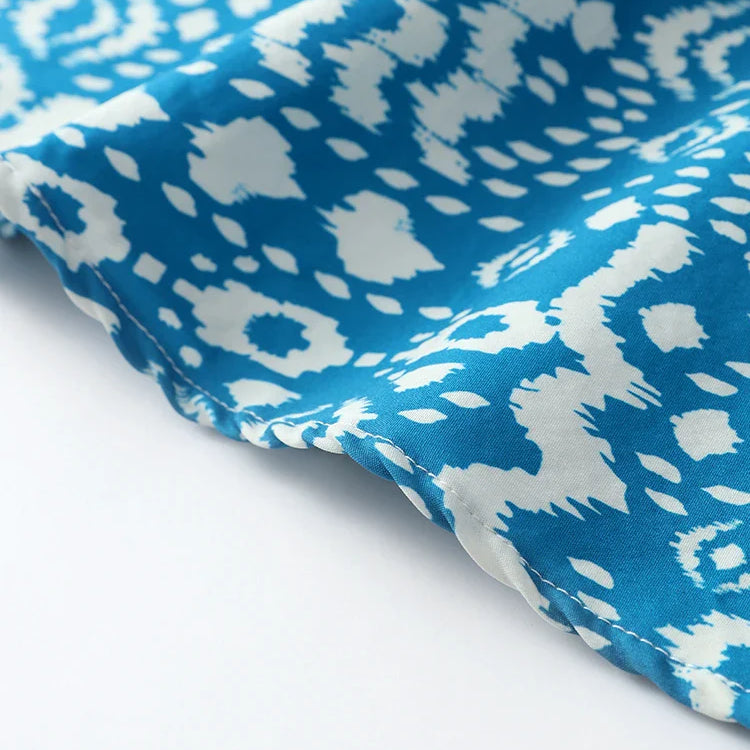 Vintage Flying Sleeve Print Dress For Women Elegant O Neck Single Breasted Pocket Robes Female Office High Street Travel Outfits