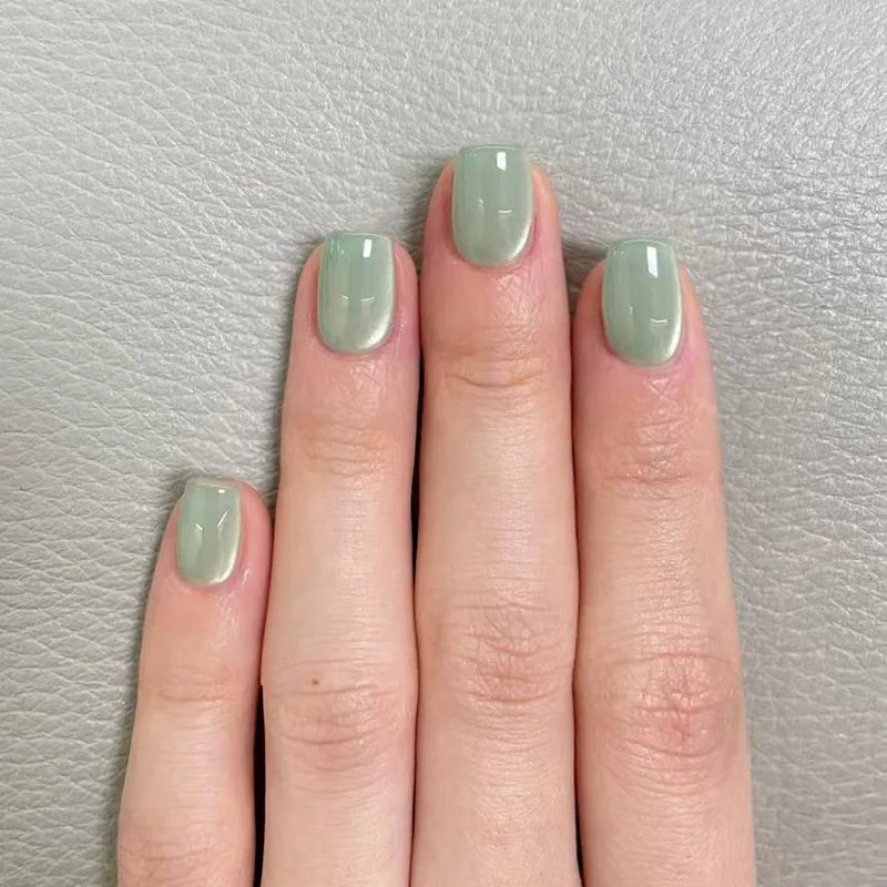 24pcs/30pcs/set fake nails for women cat eyes french nail tips purple red green brown color faux ongles press on false nail art