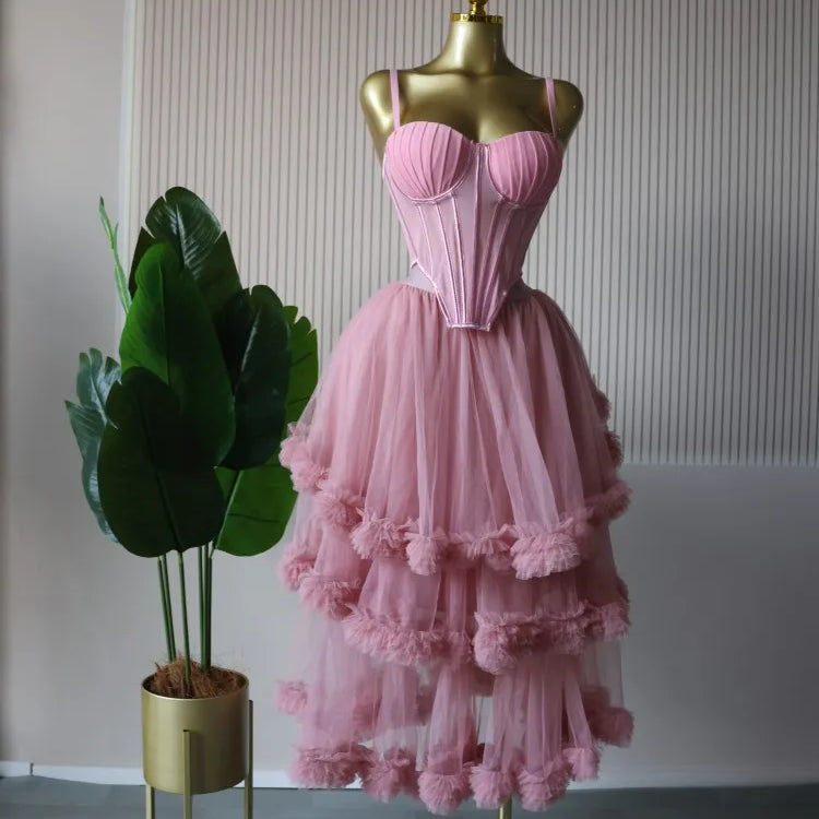 CM.YAYA Women's Dress Set Sleeveless Strap Tops and Pleated Tiered Skirts Suit Elegant Vacation Birthday Two 2 Piece Set Outfits