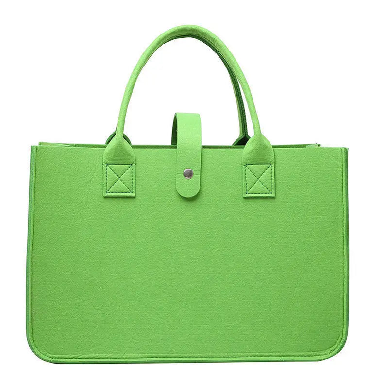 Fashion Women Winter Bag Felt Cloth Hand Bag Female Large Capacity Tote Bag Ladies Solid Color Travel Shopping Purses ArmyGreen