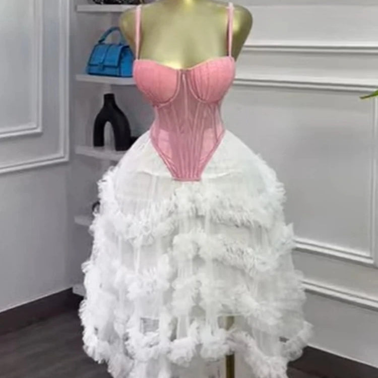 CM.YAYA Women's Dress Set Tunic Irregular Crop Top and Irregular Ball Gown Maxi Long Skirt Suit 2025 Two 2 Piece Set Outfits