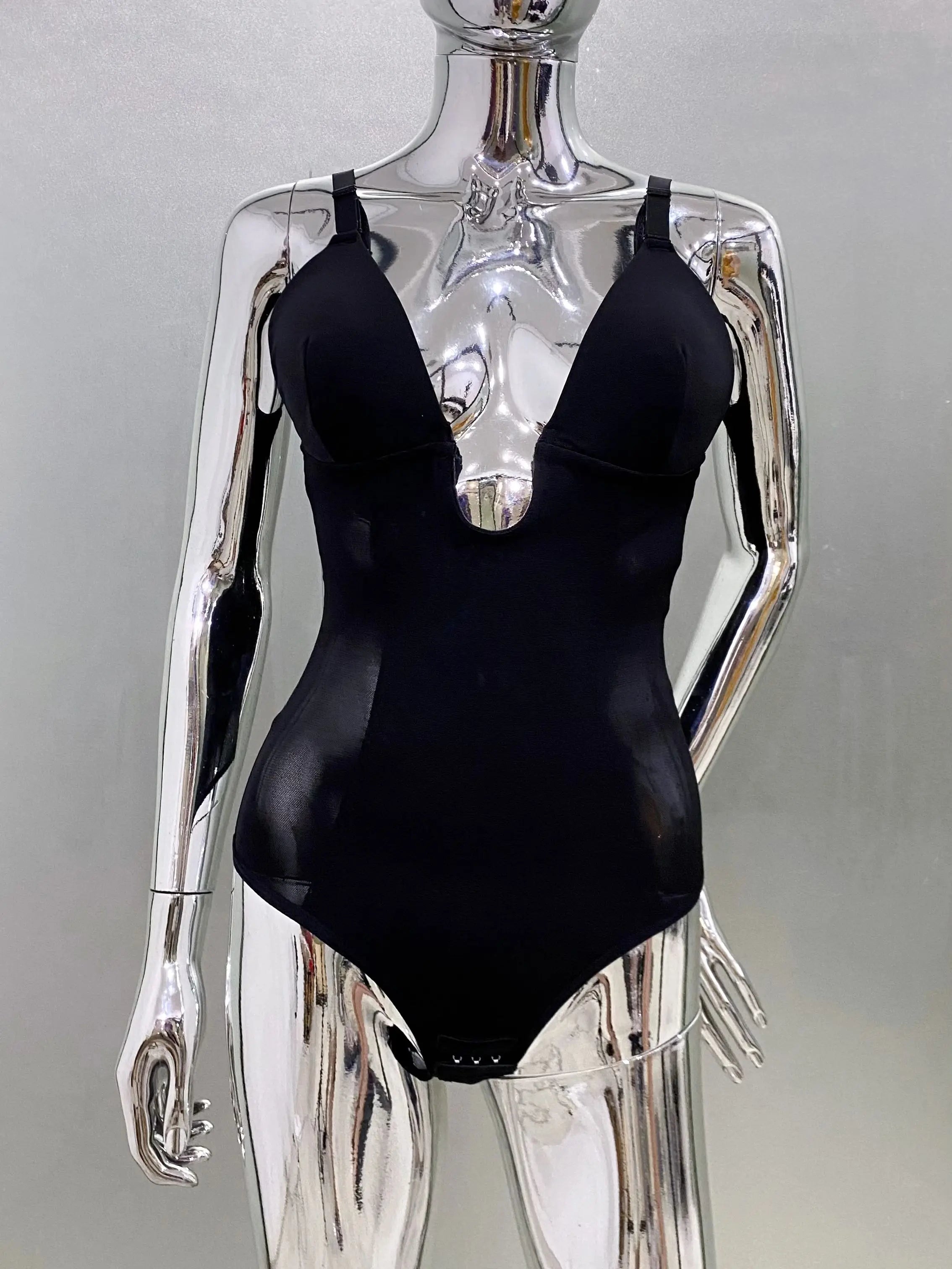 2 Color Woman Bodycon Body shaping  Jumpbady Shapewear Evening Dress Under Wear Club Party Outfit Stage Performance Costume