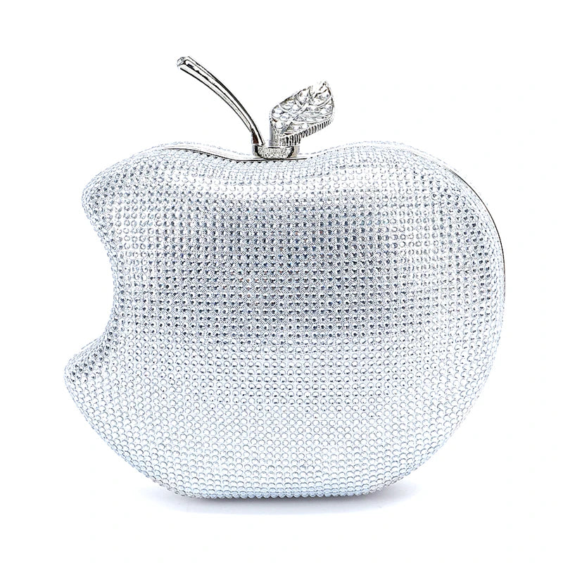 Apple Shape Party Crystal Hand Grab Evening Mini Bag Can Wholesale Fashion Red Crossbody Ladies Blue Red Gold Silver Mini(Max Length<20cm)