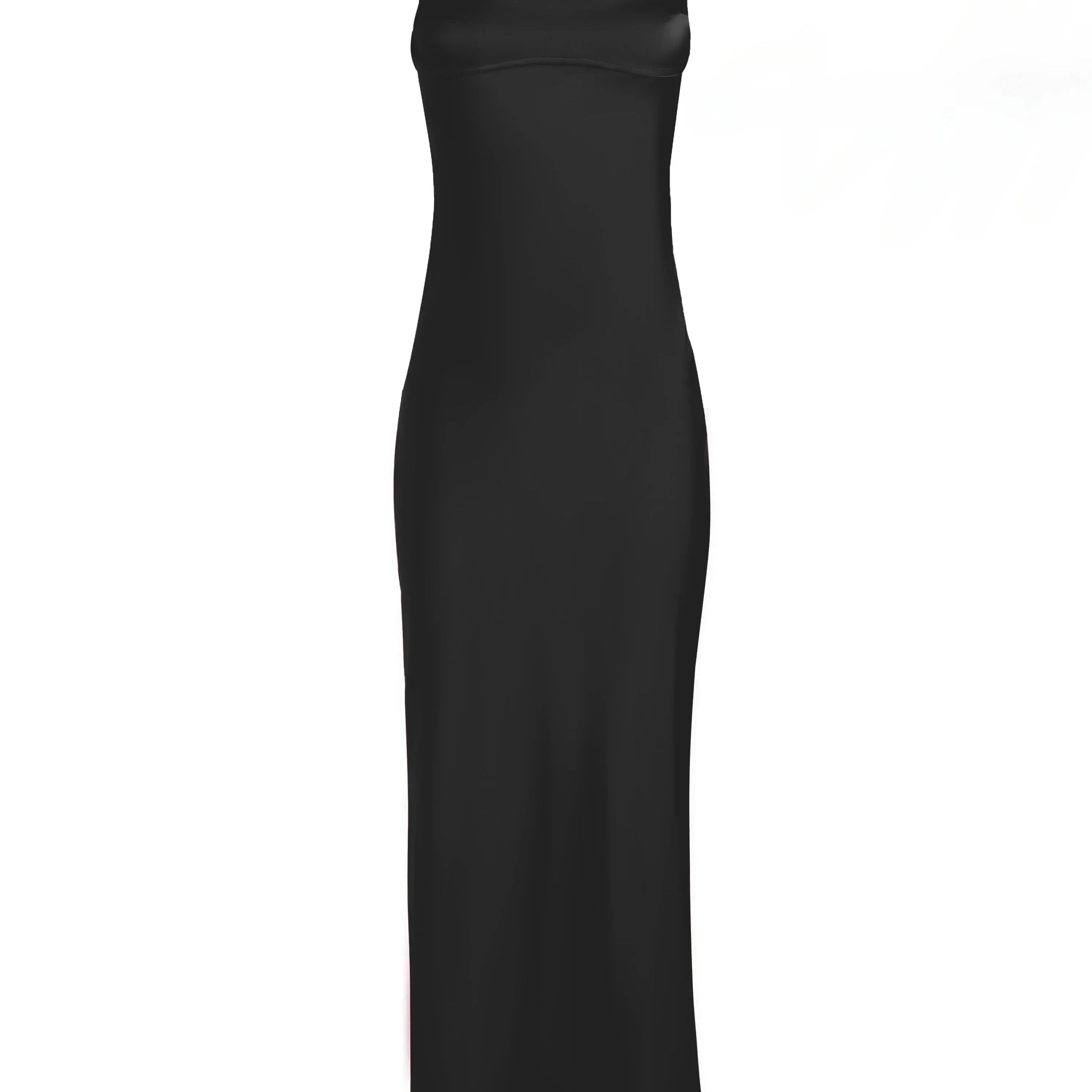 Suninheart Mid-calf Satin Dress Elegant Pink Sexy Sleeveless Cut Out Party Dresses Casual Holiday Birthday Women Clothing