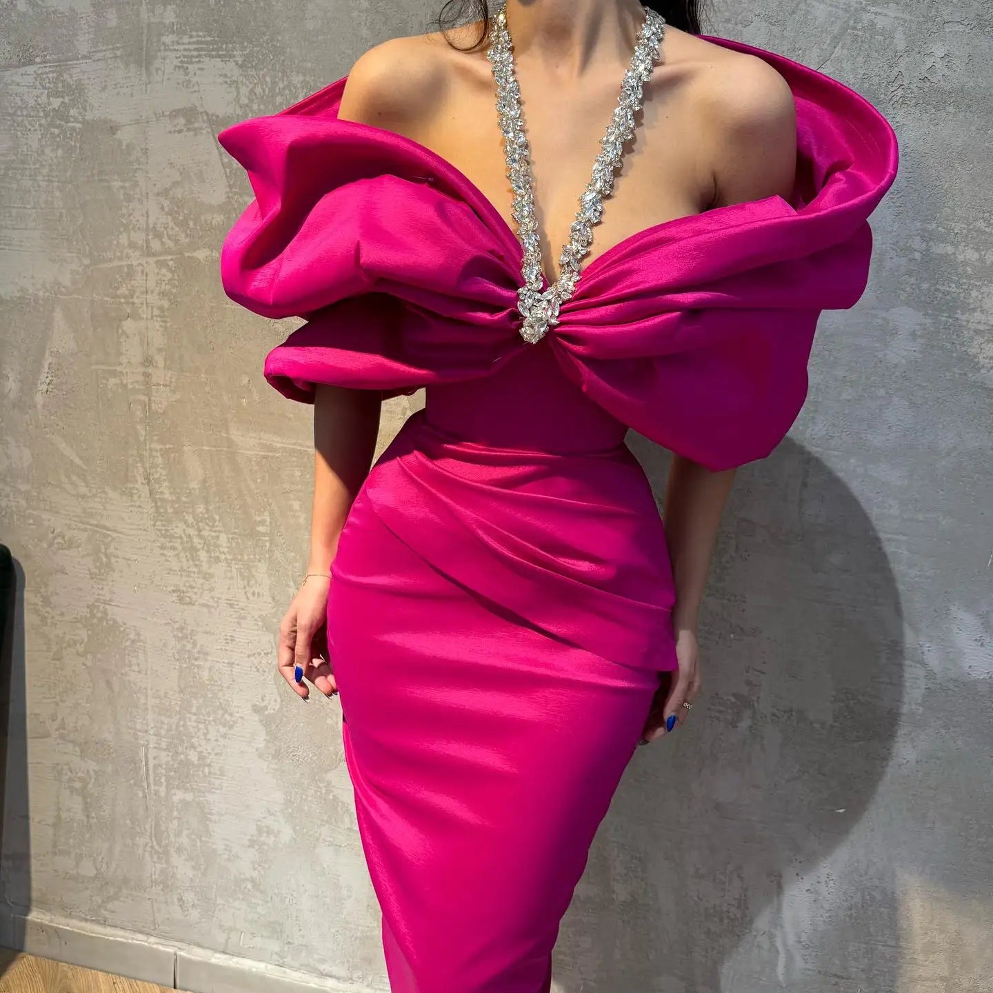 Red Black Women Sexy Off the Shoulder Crystal Halter Bodycon Long Bandage Dress Celebrate Evening Party Cocktail Outfit