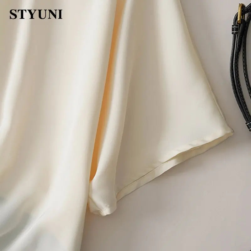 Asymmetric Spliced O-Neck Batwing Short Sleeve Women's Blouse Shirt Pullover Korean Fashion Female Clothing Tops Summer 2023