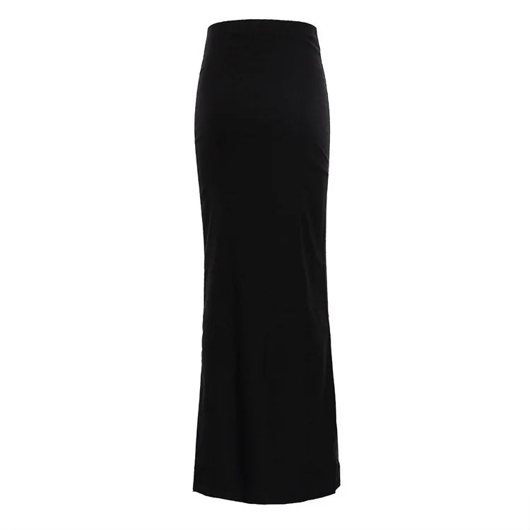 Fashion For Women Black Long Skirts High Waist Slim Seamless Elegant Ladies Gown Casual Summer 2023 New Female Maxi Skirts