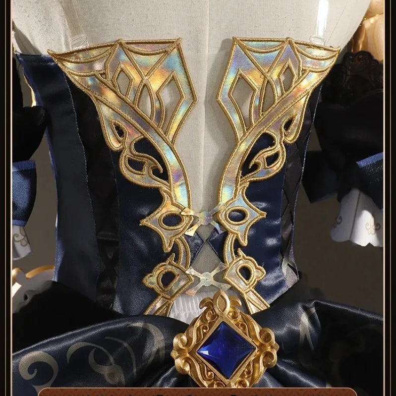 Navia Genshin Impact Cosplay Costume Wig Dress Uniform Fontaine Spina Di Rosula Hat Clorinde Halloween Costumes for Women