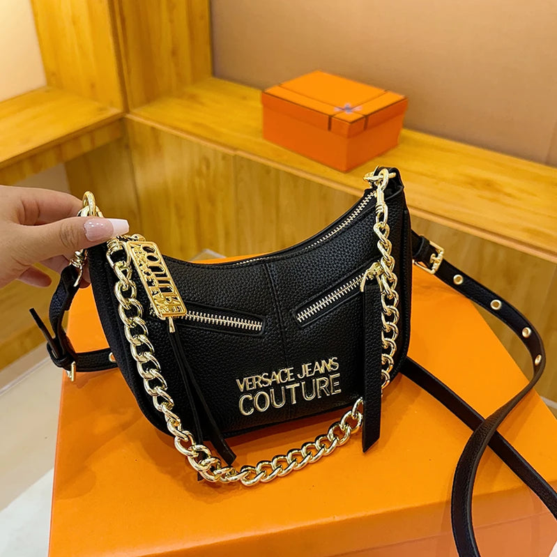 Popular Leather Shoulder Bag Designed For Ladies, Featuring Classic Elegant Style And Famous Designer Inspiration, Very Chic