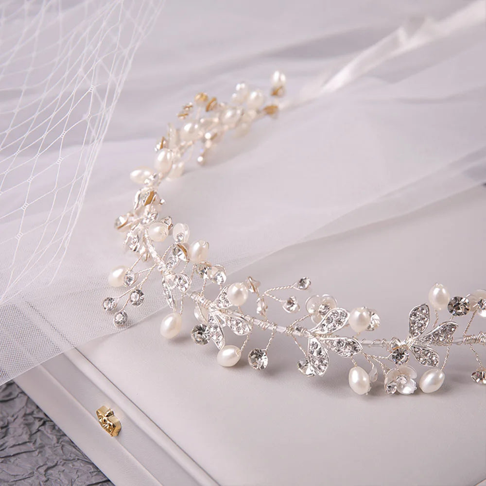 Wedding Hair Accessories Crystal Pearl Hair Belt Wedding Bridal Hair Ornaments Hair Jewelry bride Headdress Headbands