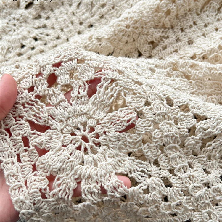 SINGREINY Fashion Knitted Two Piece Sets Halter Tassel Short Sexy Top+Hook Flower Retro Skirt Bohemian Vacation Beach Style Suit