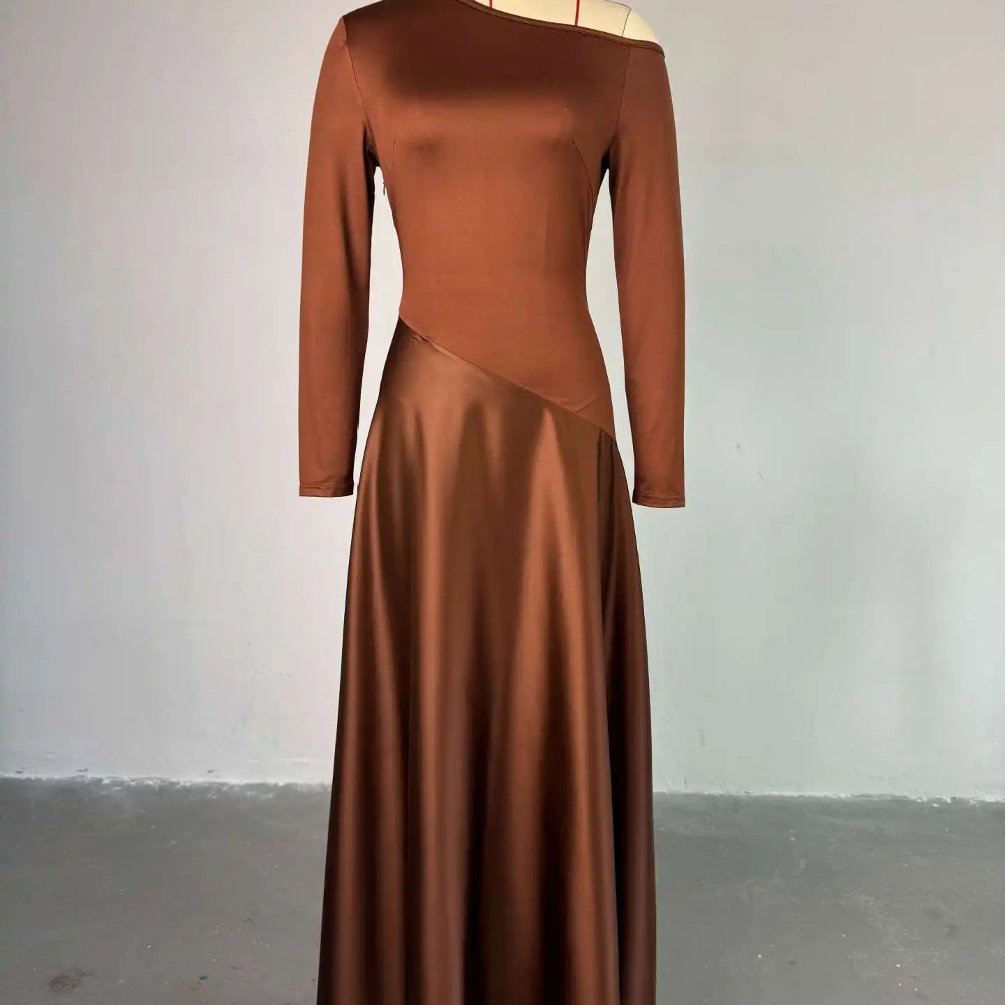 CM.YAYA Women One Shoulder Full Sleeve Maxi Long Dress 2025 Summer Patchwork Vintage Birthday Sexy Club Party Evening Dresses