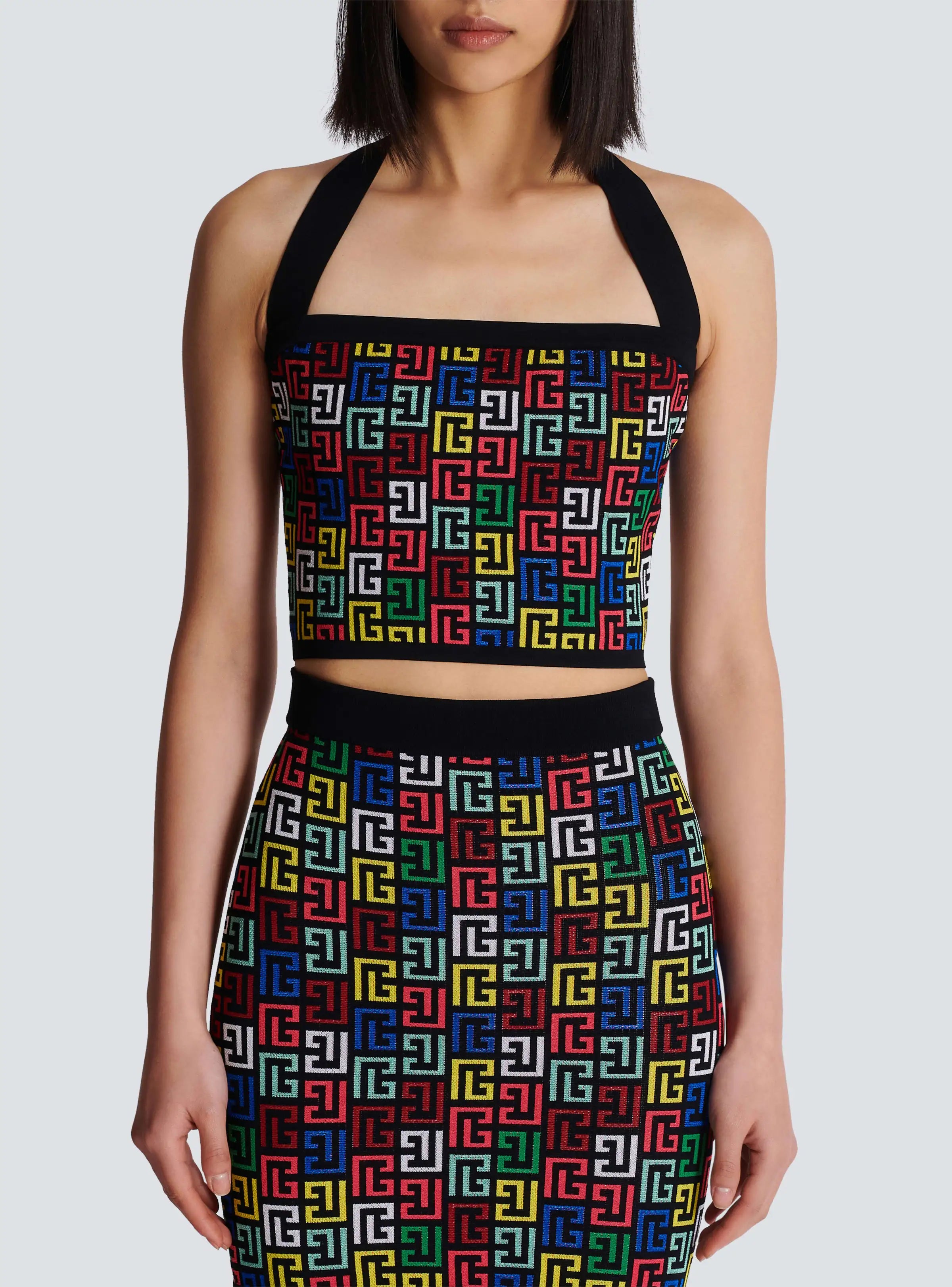 Women Sexy Halter Off the Shoulder Bodycon Mini Bandage Dress 2 Pieces Jacquard Celebrate Nightclub Party Dress Vestido