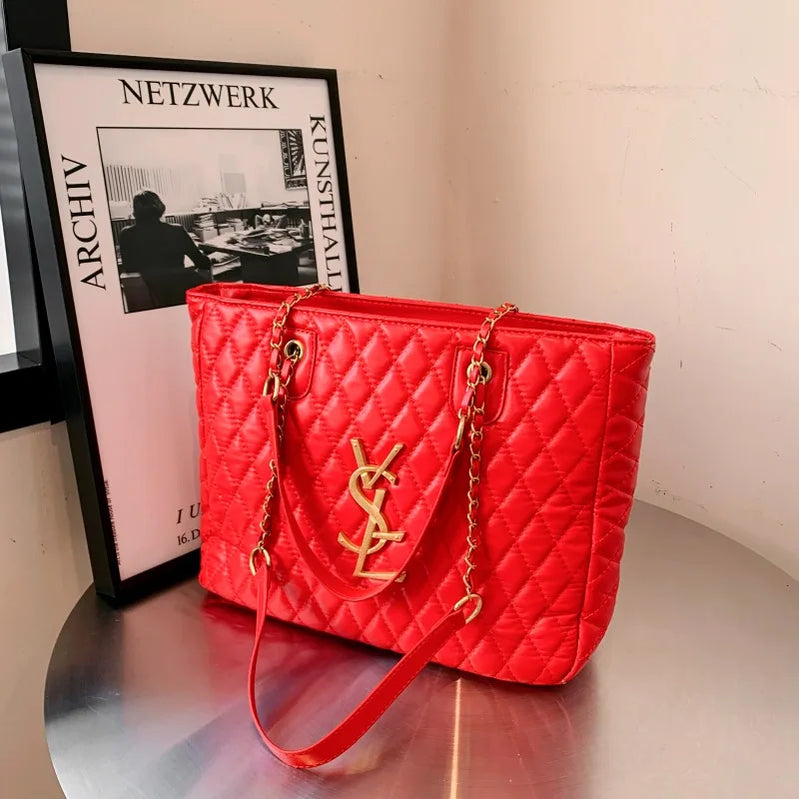 Women's Luxury Leather Shoulder Classic Tote Bag Elegant Designer Crossbody Fashion Handbag For Modern Outfit