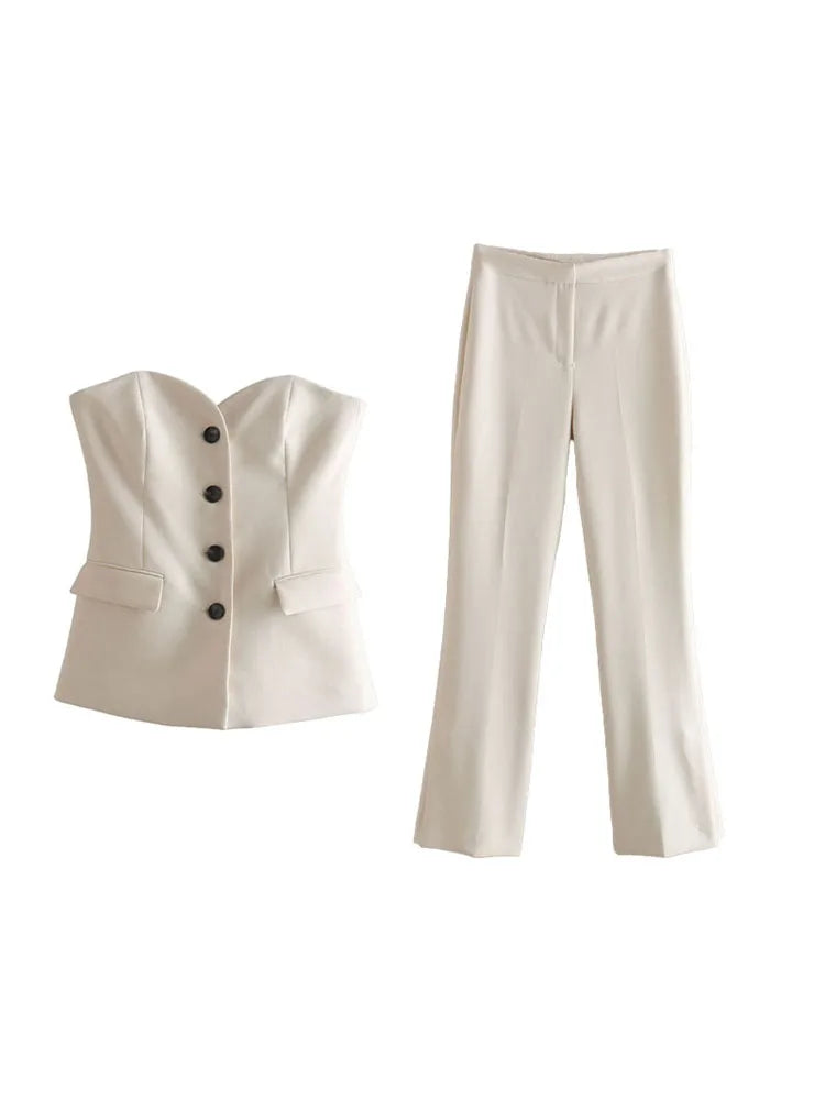 ZATRHMBM 2022 New Fashion Vintage Clothes For Lady Sleeveless Button Underwear Style Vest Patch Pocket White Crop Top Female Photo Color 1 CHINA