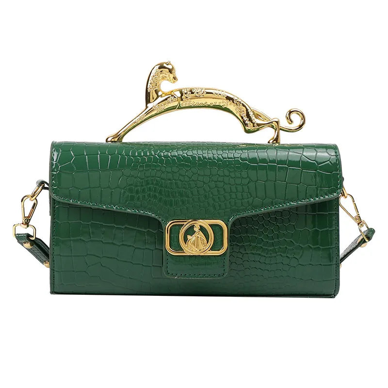 Women's Lanvi N Handbag New Bags For Women Metal Handle Leather Famous Brand Designer Crossbody Fashion Trend Shoulder Bag Green