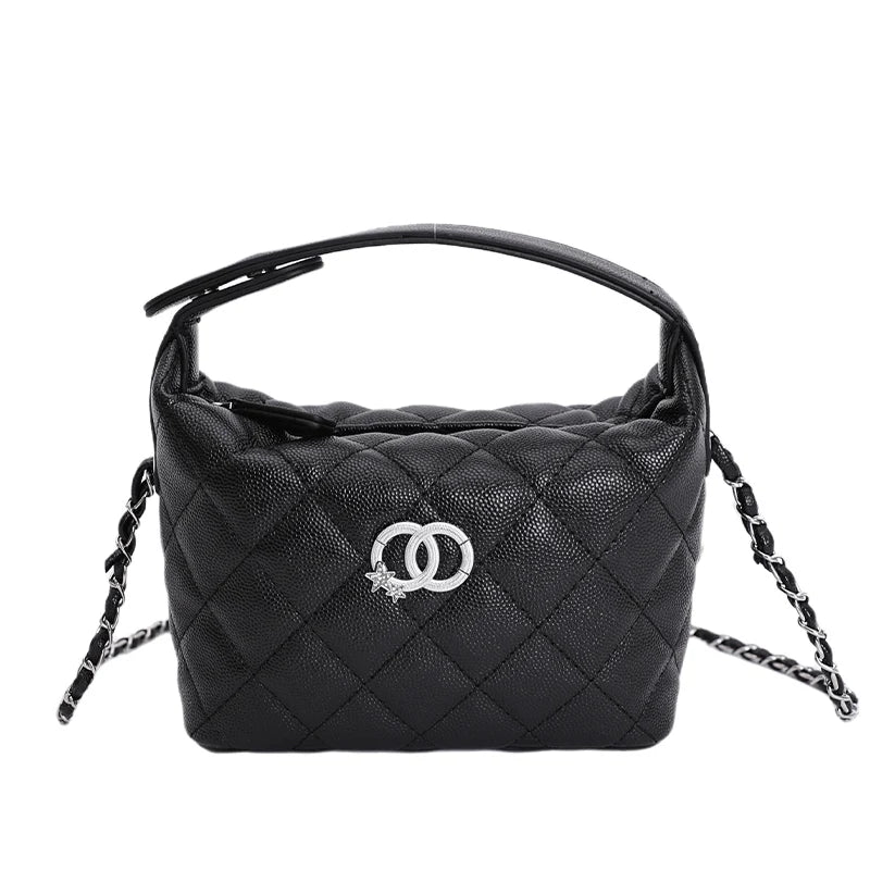 Stylish Ladies Shoulder Bag In Genuine Leather - Popular Tote Look With Zipper By Designer Brand