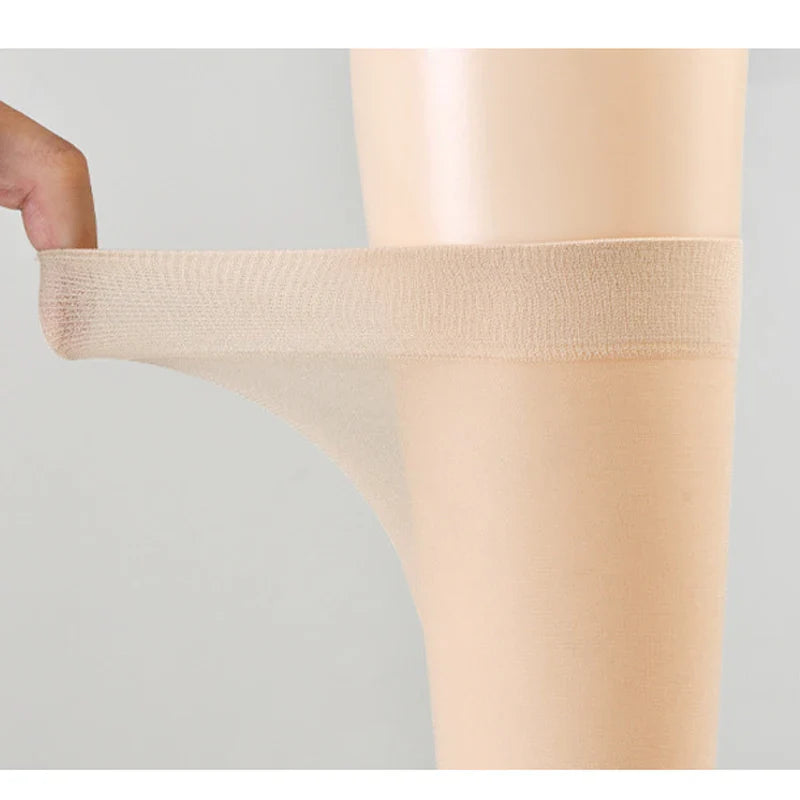 5pair Fashion Women's Nylon Socks Ultrathin Sexy Stockings Solid Transparent Over Knee Socks Crystal Silk Sock